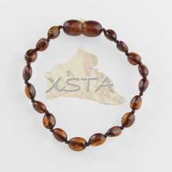 Amber teething bracelet olive light cherry polished